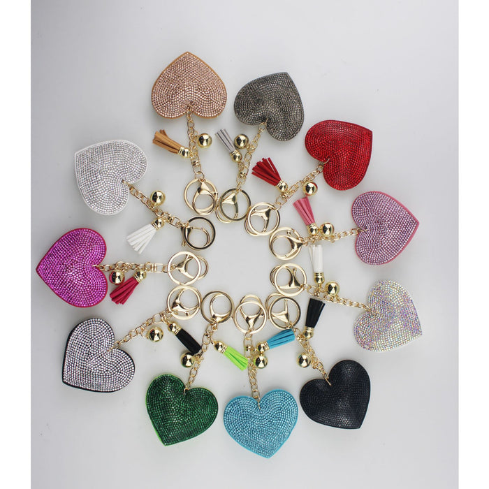 Wholesale Heart Shaped Rhinestone Keychain Fashion Accessory For Gift Boutique Resale