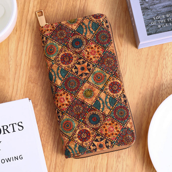 Wholesale PU Multi-function Bohemian Wallet Wood Grain Multi-card Slots Women's Wallet JDC-WT-HuLi001