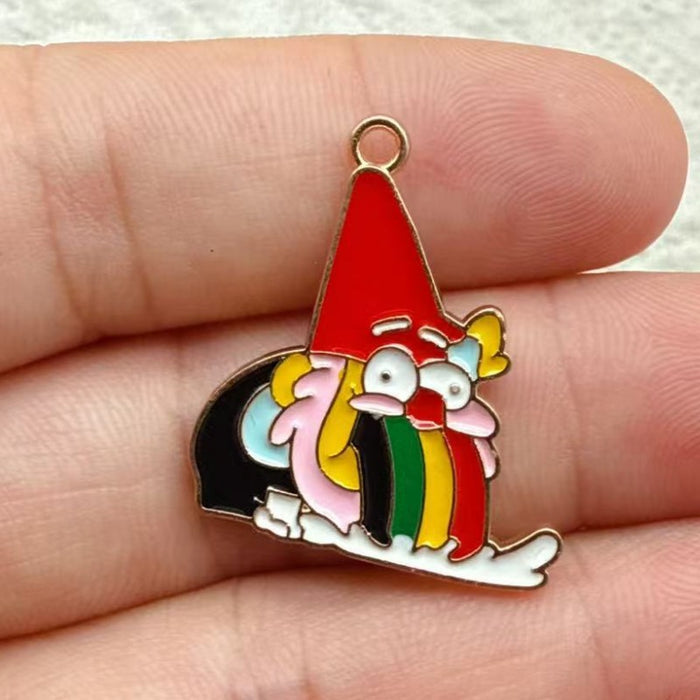 Wholesale 10pcs New oil-drip Christmas-themed alloy accessories  cartoon snowman  reindeer,   DIY pendant accessories