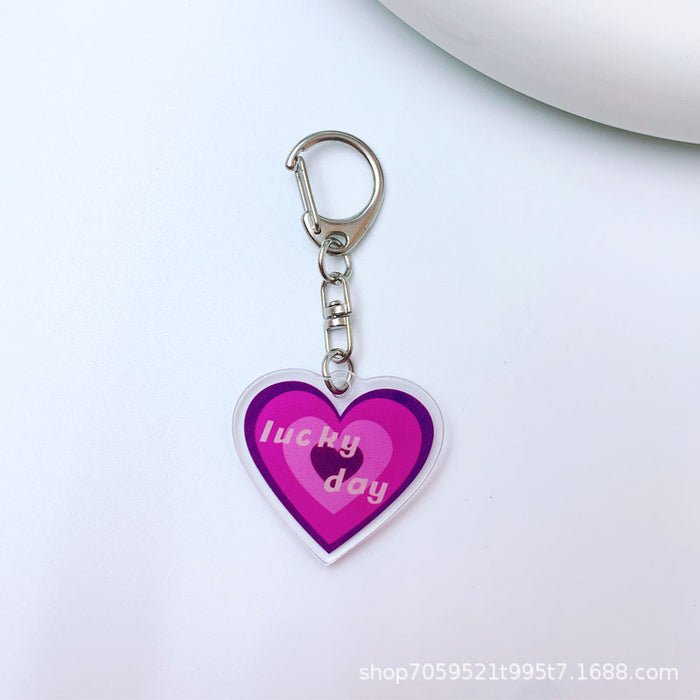 Wholesale Love acrylic keychain student schoolbag pendant car accessories children couple gift accessories