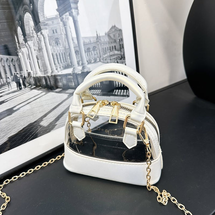 Wholesale Fashionable transparent shell bag crossbody bag PVC chain trendy shoulder bag