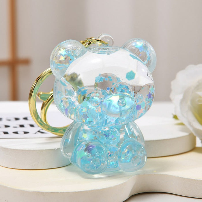 Wholesale Acrylic oil-filled pendant,  glow-in-the-dark iceberg cup keychain
