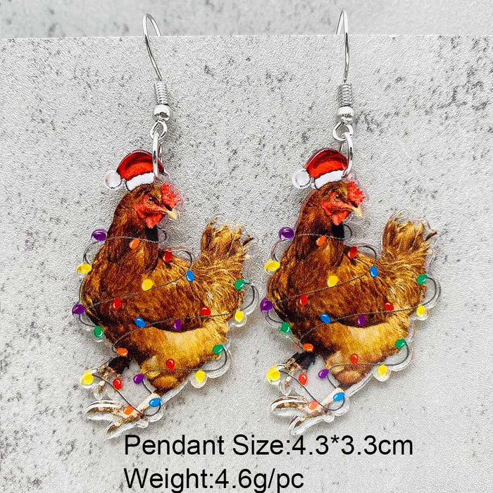 Wholesale Christmas earrings snowflake  candy snowman acrylic earrings Christmas ornaments gift