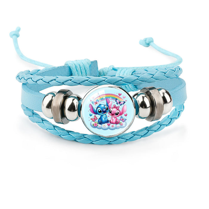 Wholesale Cute Cartoon Multi-Layer Braided Leather Beaded Bracelet