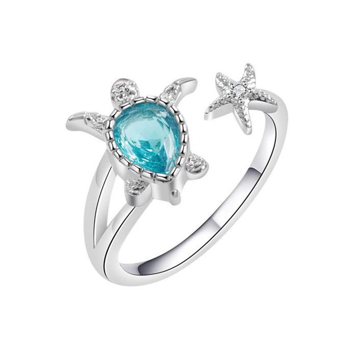 Wholesale White Gold Plated Copper Open Ring Oval Turtle Geometric Design Adjustable Women S Jewelry Gift For Everyday Wear