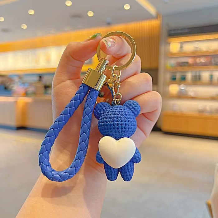 Wholesale  Bear Couple Key Chain Doll Cute Cartoon Bag Pendant Car Key Chain Pendant