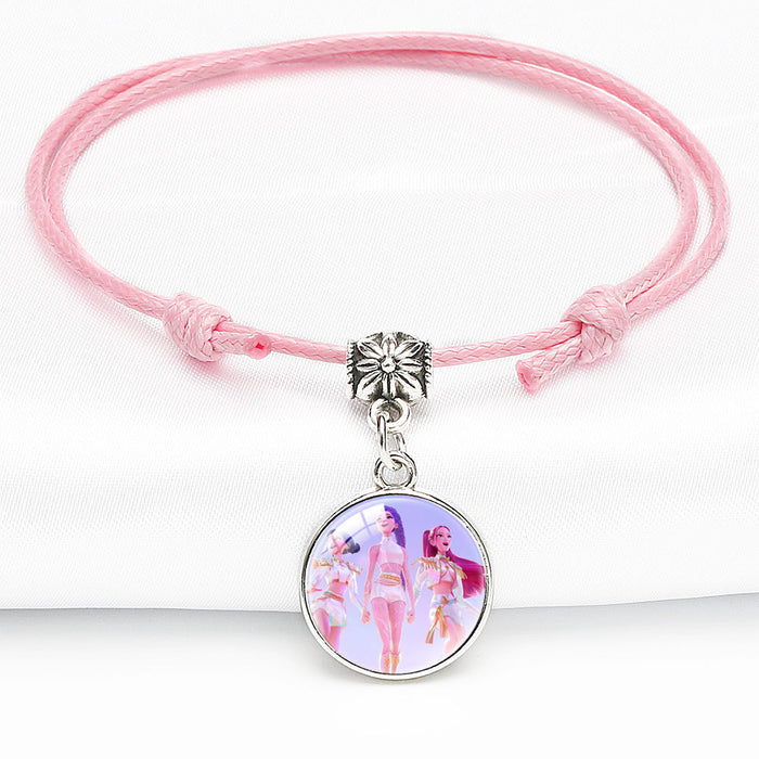 Wholesale KPOP Cute Cartoon Crystal Multi-Color Adjustable Bracelet