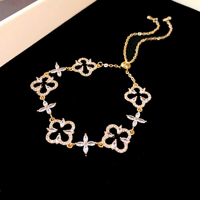 Wholesale lucky four-leaf grass bracelet temperament jewelry design jewelry women