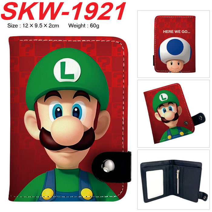Wholesale Plumber Vertical Snap Wallet Anime Cartoon Two Layer Coin Purse PU Street Trend Accessory Casual Gift For Game Fans