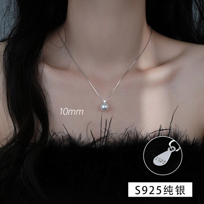 Wholesale Pearl Necklace Sterling Silver Princess Accessible Luxury High-End Clavicle Chain