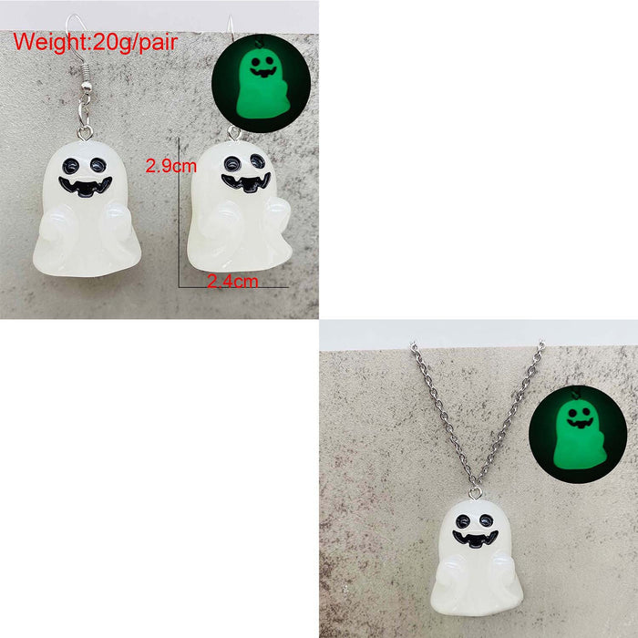 Wholesale  Earrings Luminous Ghost Pumpkin Corn Sugar Pendant Necklace  Jewelry