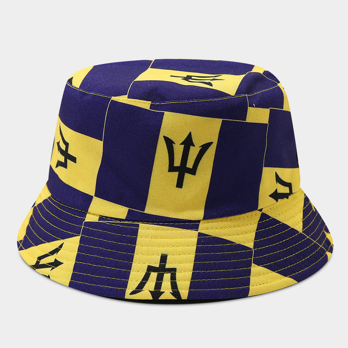 Wholesale Summer World Cup National Flags Pattern Double-Sided Bucket Fashionhat for Men and Women