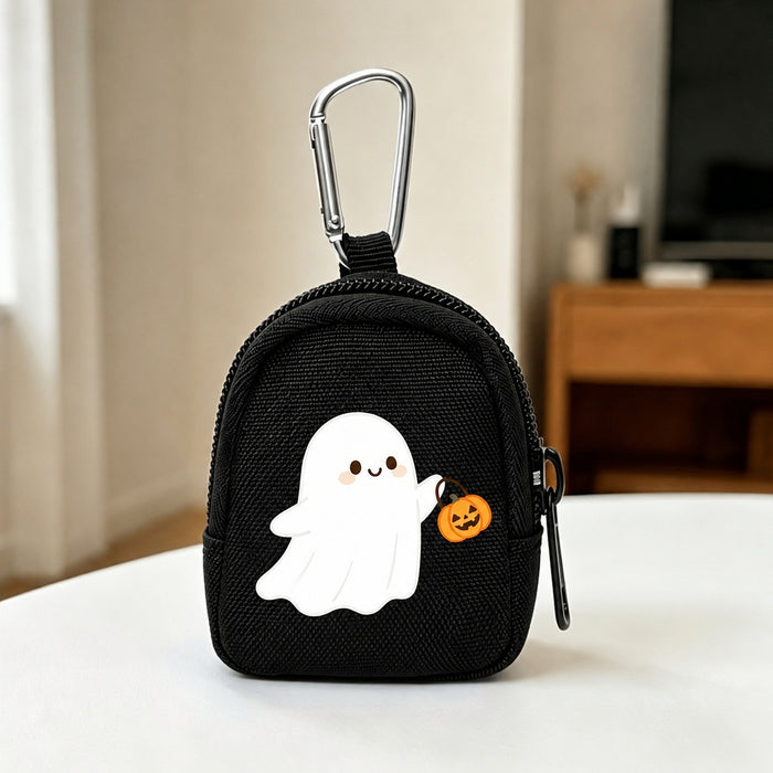 Wholesale Polyester Backpack Earphone Bag  Ghost Pumpkin Print Cartoon Keychain Coin Purse Unisex Everyday Gift