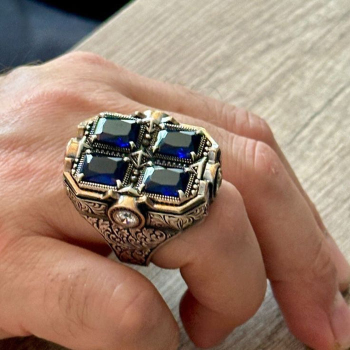 Wholesale Retro Totem Carving Pattern Ring