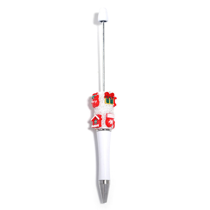 Wholesale New Christmas flower pearl bead pen creative sugar safflower embellishment ballpoint pen student gift pen