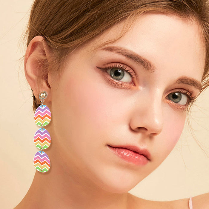 Wholesale Easter Rainbow Eggs Love Rabbit Earrings Cute Ghost Colorful Acrylic Earrings Sweet Earrings