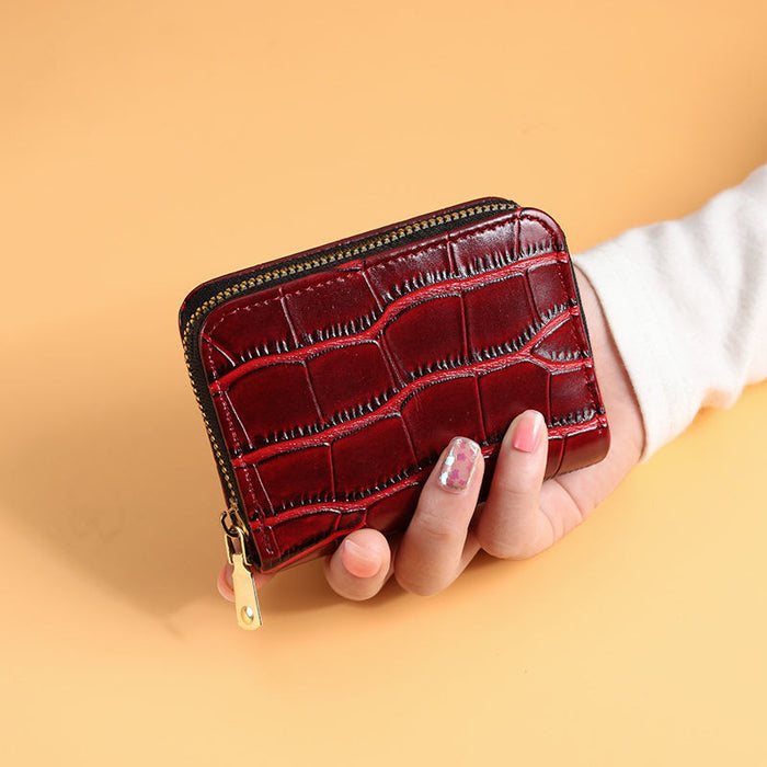 Wholesale PU Card Holder Multi-Slot Retro Letters Pattern Women' s Daily Wallet Gift MOQ≥3