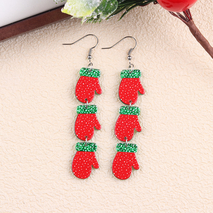 Wholesale Cross-border new Christmas earrings multi-color snowman Christmas tree acrylic earrings fashion earrings ear jewelry for women