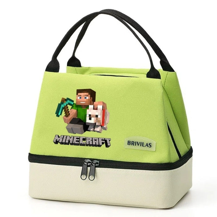 Wholesale Cartoon Double Layer Insulated Lunch Bag Oxford Fabric Picnic Tote Casual Outing Gift