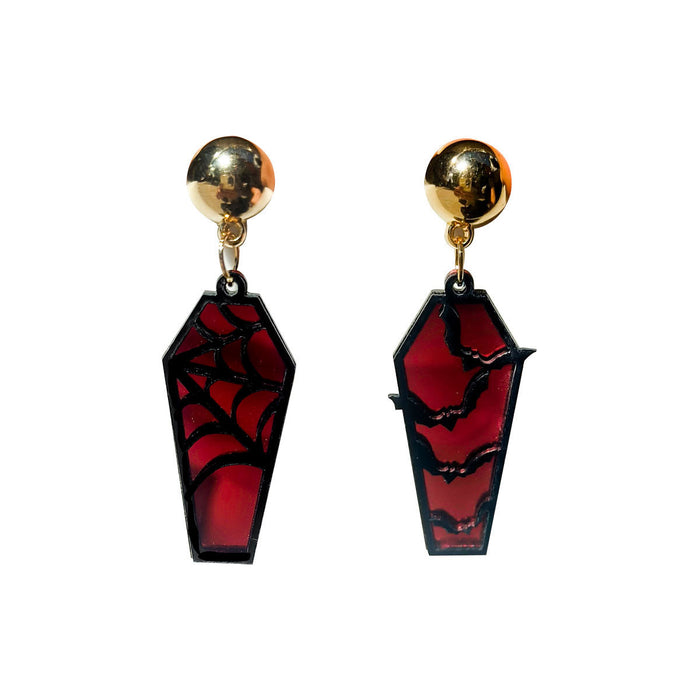 Wholesale Retro  Earrings  Pumpkin Witch Acrylic Earrings Personalized Coffin Cut Out