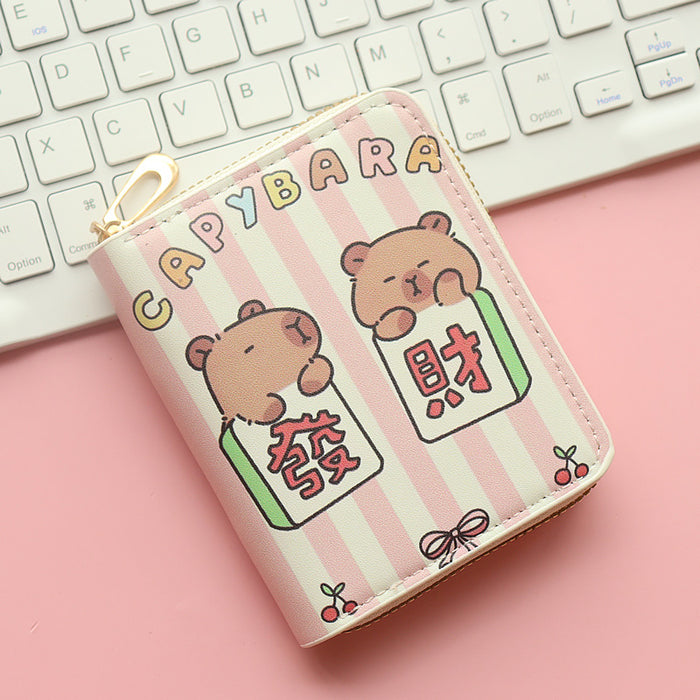 Wholesale PU Cute Cartoon Capybara Printed Kids' Wallet JDC-WT-Jumei009