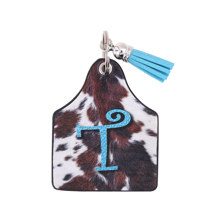 Wholesale Leather Western Style Cow Pattern Animal Keychain JDC-KC-YiTian004