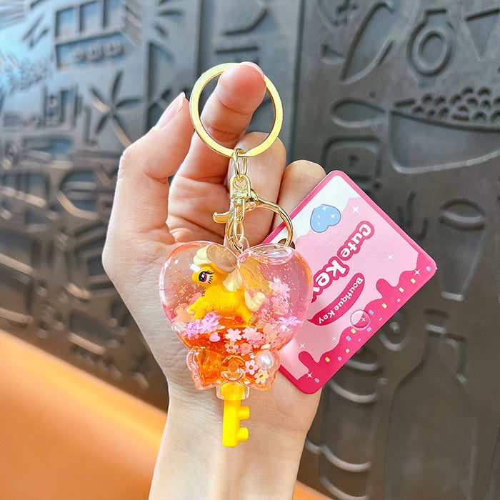 Wholesale Liquid-Filled Unicorn Quicksand Keychain