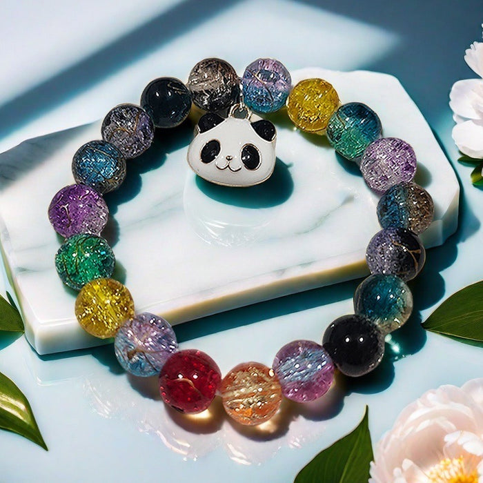 Wholesale Colorful glass bead bracelet with niche design, versatile crystal bracelet, colorful accessories