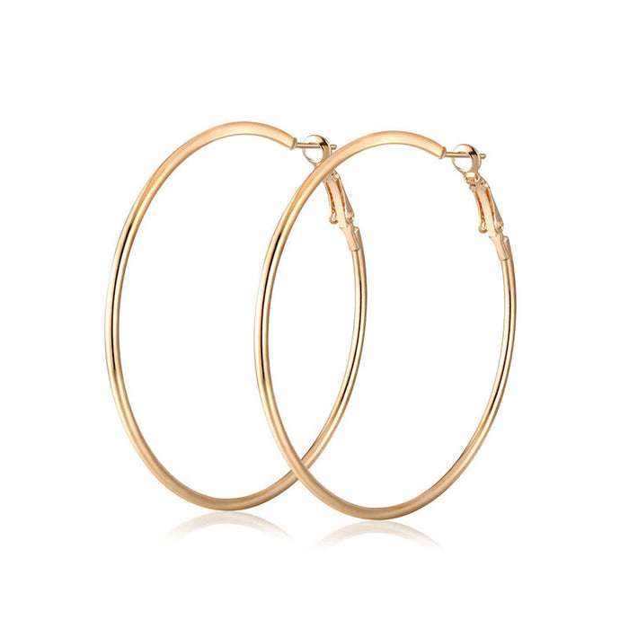Wholesale Exaggerated large circle earrings and earrings for women, simple and personalized metal smooth earrings
