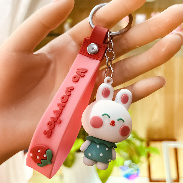 Wholesale Cartoon  bear keychain cute key chain doll claw  silicone key pendant car bag ornaments
