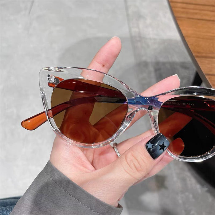 Wholesale Cat's Eye Polarized Sunglasses Personalized Floral Fashion Concave Sunglasses Can Be Paired with Myopia
