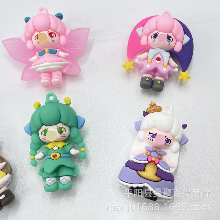 Wholesale  Bubble Blowing Girl Keychain Pendant Bubble  Keychain Bubble Blowing Girl Blind Box Bubble Girl