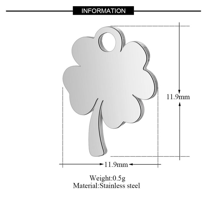 Wholesale 10 pcs/pack Wings Elephant Bird Clover Peach Heart Tree Conch Stainless Steel Pendant JDC-PT-QZ005