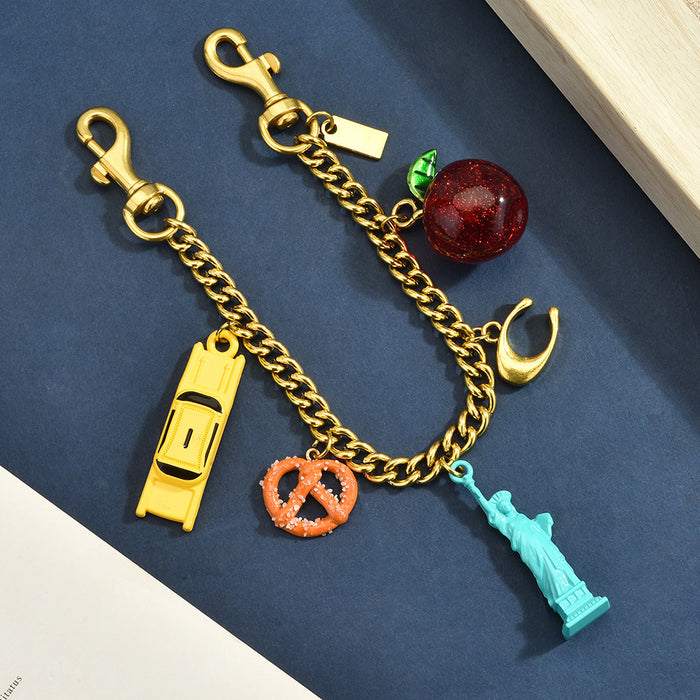 Wholesale 3D Shaped Bag Charm Pendant Chain Alloy Metal Plated Gold Silver Chic Fashion Accessory For Handbags Keychains
