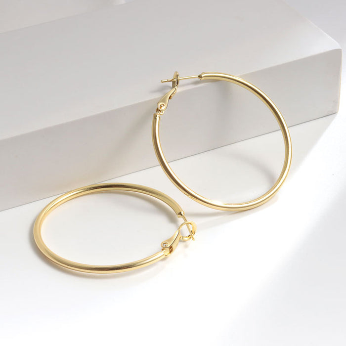 Wholesale Simple Metal Hoop Copper Earrings JDC-ES-MeiY002