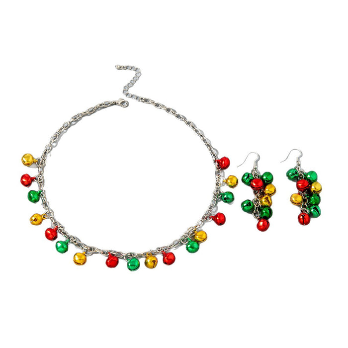 Wholesale Christmas Bell Love Drop Earring and Necklace Set Jewelry Accessory Gift MOQ≥2