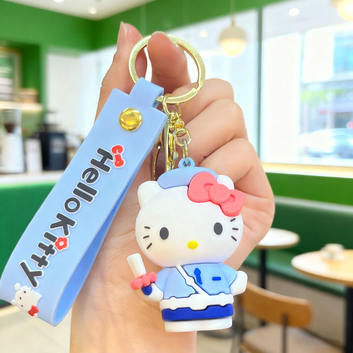 Wholesale Silicone Cat Keychain Cute Cartoon Design Car Key Accessory MOQ≥2