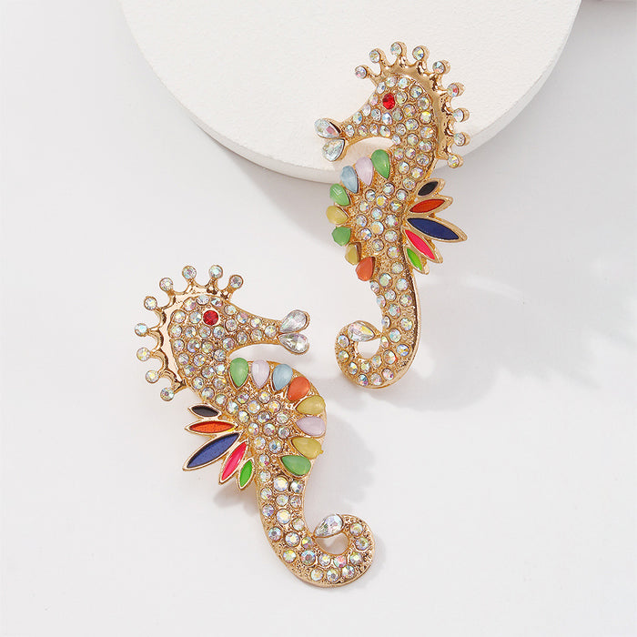 Wholesale Drip Oil Haima Alloy Earrings JDC-ES-QianDi023