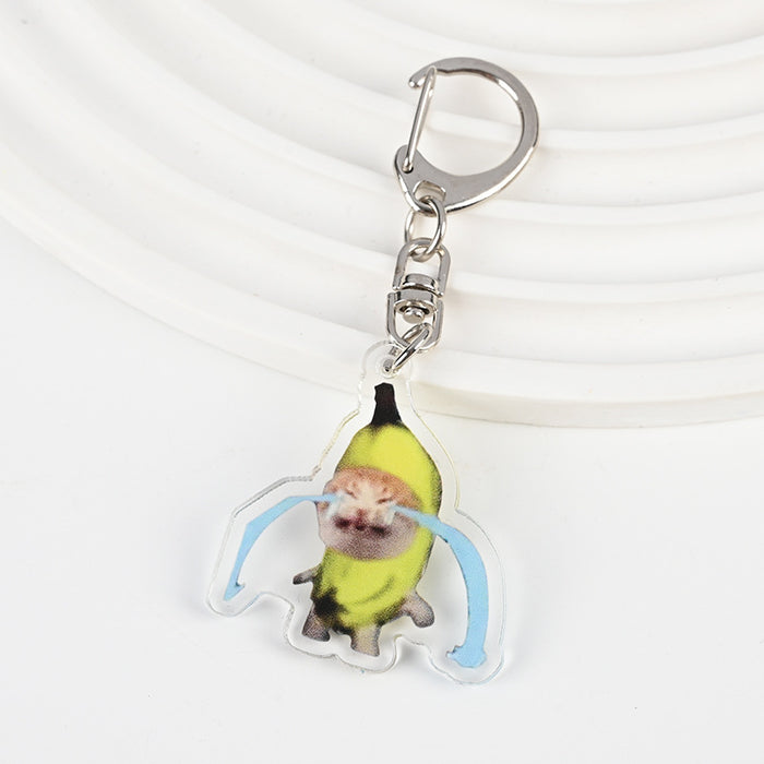 Wholesale Acrylic Cat Banana Cat Keychain JDC-KC-XBK001