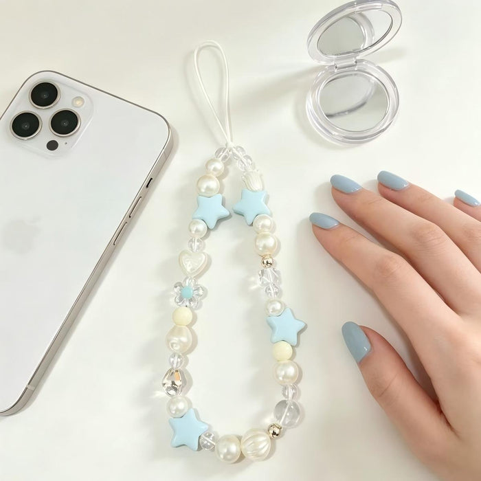 Wholesale Summer Sea Salt Stars Hand-Beaded Phone Strap - Stylish Bag Charm Keychain DIY Craft Supply Gift
