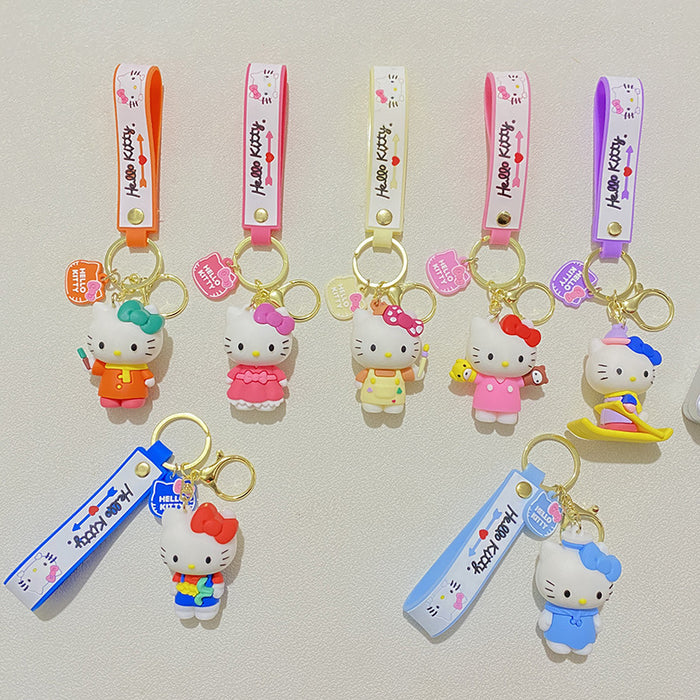 Wholesale Cartoon cat dressing diary keychain cute couple car bag doll pendant