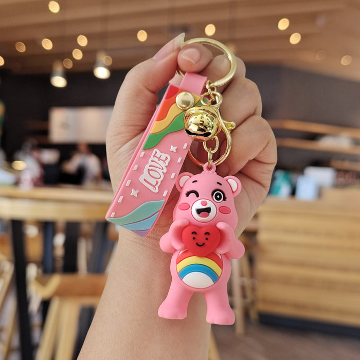 Wholesale Cartoon Teddy Bear Silicone Keychain (F) JDC-KC-ZhuoRan003