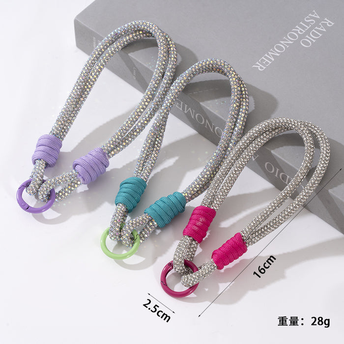 Wholesale New diamond chain wristband lanyard, phone lanyard DIY, phone chain, phone case universal short lanyard, wrist rope