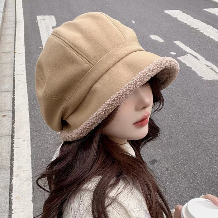 Wholesale Lamb Fleece Fisherman's Hat Versatile Ear Protection Warm and Velvet Hat Autumn and Winter