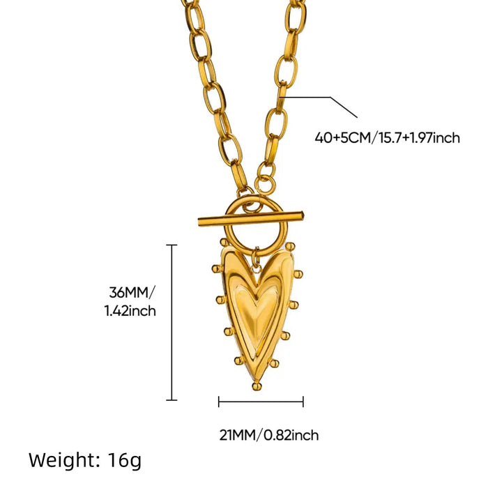 Wholesale Golden Love Pendant Double-Layer Titanium Steel Necklace