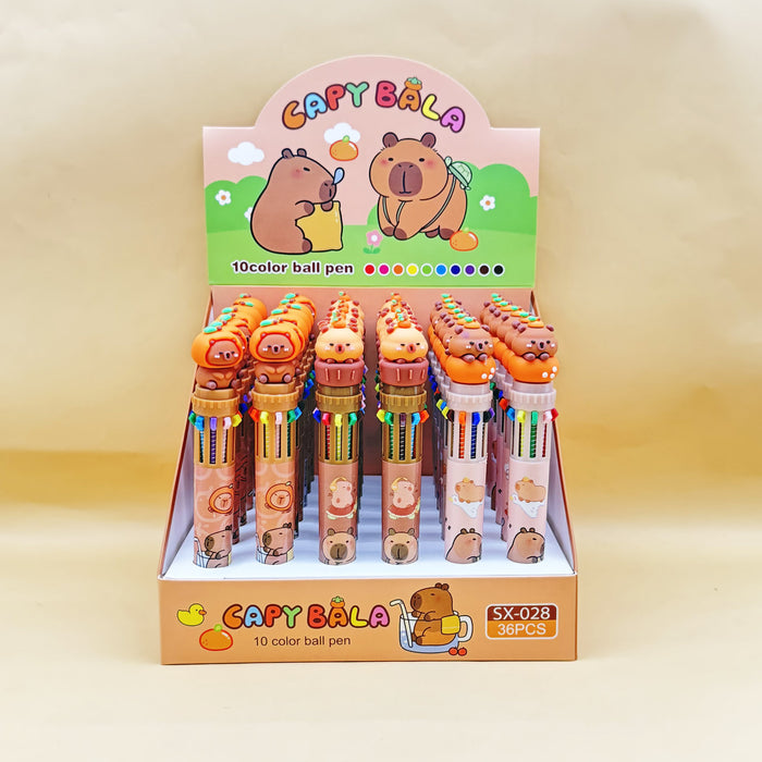 Wholesale Cute Cartoon 10-Color Ballpoint Pen for Students