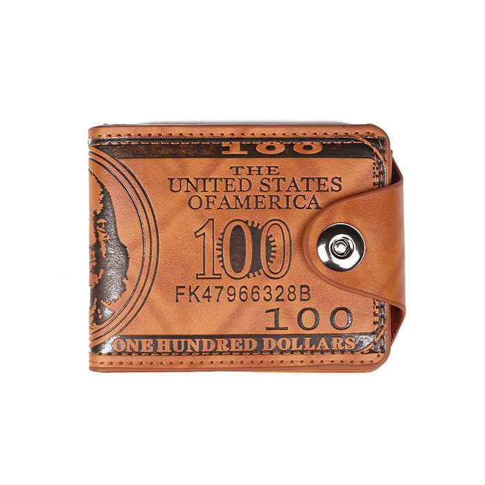 Wholesale Vintage PU Leather Wallet with US Dollar Pattern and Multi-Card Slots MOQ≥2