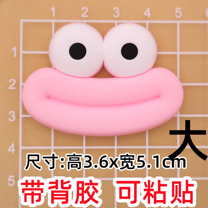 Wholesale 5pcs Big Small size cartoon sausage mouth eyes charger protective cover plush toy hairpin phone case accessories