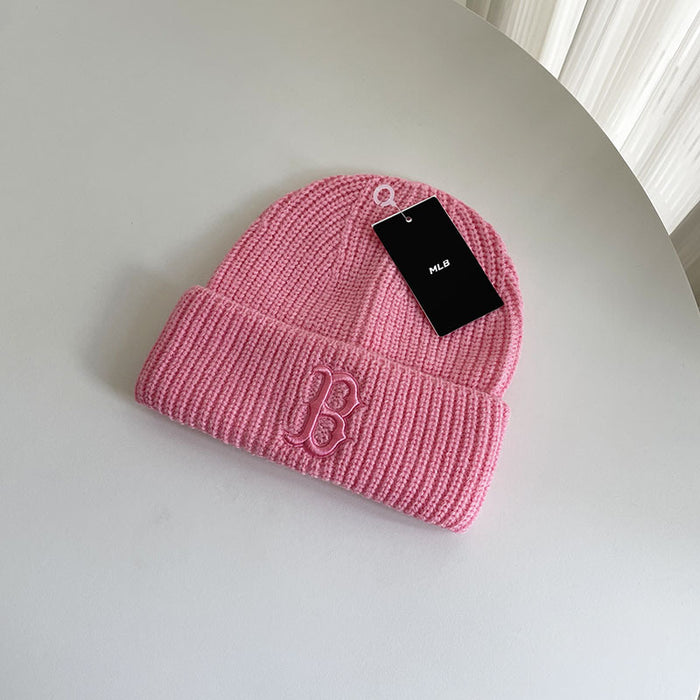 Wholesale autumn and winter cold-proof warm letter embroidered knitted hat ear protection hat JDC-HT-MaiM001