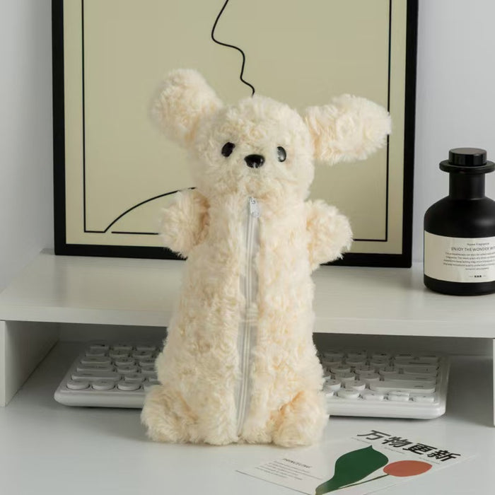 Wholesale Funny Animal  Doll Pencil Case Plush Stationery Storage Bag